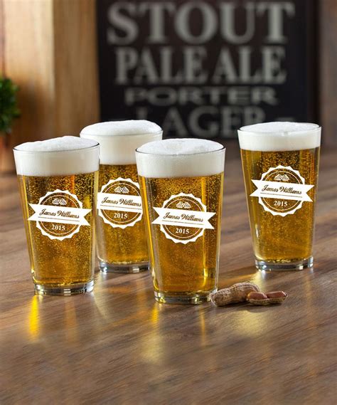 Take A Look At This Personalized Bottle Top Pub Glass Set Of Four Today Willian James