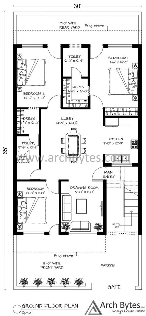 House Plan For 30 X 65 Feet Plot Size 216 Sq Yards Gaj Artofit