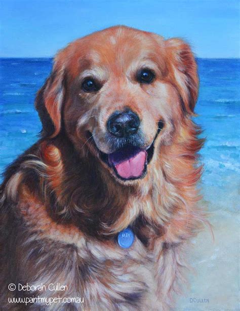 Max Golden Retriever Dog Portrait Paintmypet By Deborah Cullen