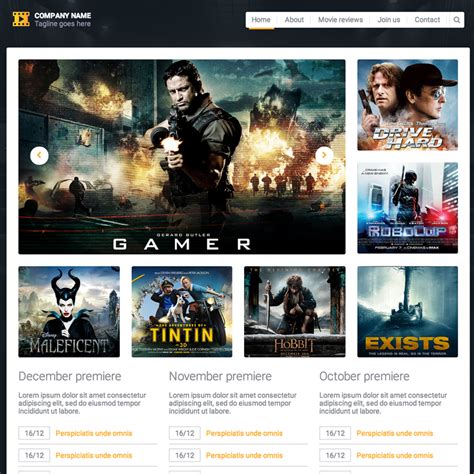 This is film review template can help you. Movie Reviews Responsive Website Template