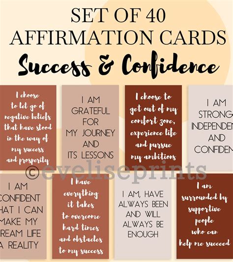Affirmation Cards Set For Success Self Esteem And Confidence