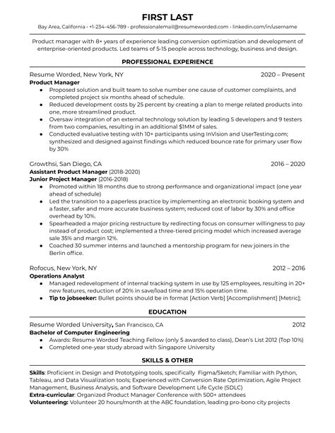 17 Product Manager Resume Examples For 2023 Resume Worded