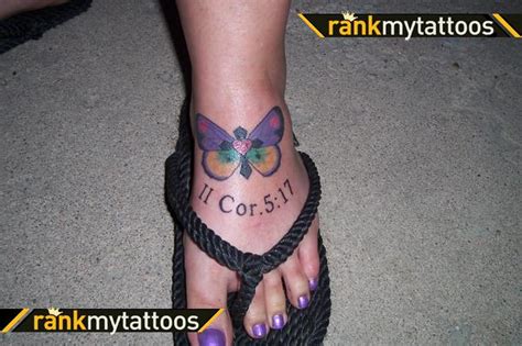 In the early 1900s, the us navy banned what it deemed as salacious tattoos, and some artists popped up with specialties in adjusting tattoos for modesty. Butterfly Cross as the Body Religious Tattoo on Foot