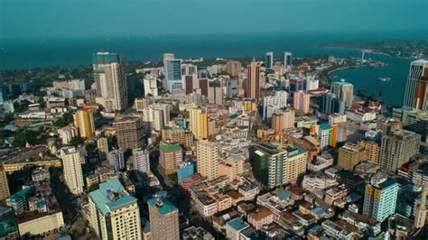 aerial view of the city of dar es salaam stock footage videohive