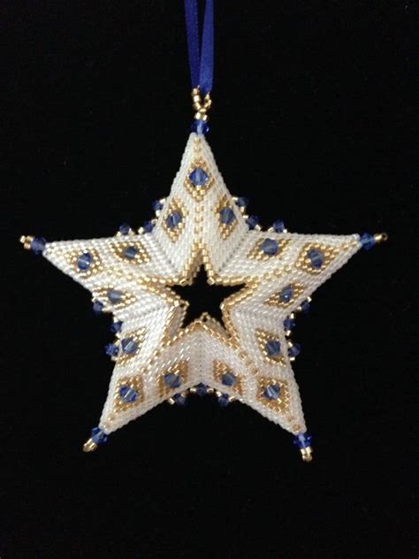 3d Beaded Star Christmas Ornament Pattern Tutorial Pdf Etsy Australia