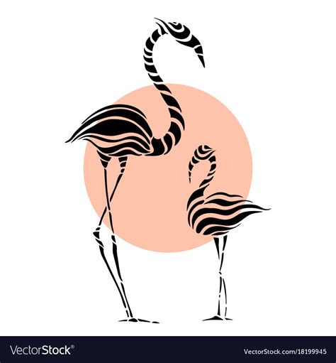 Abstract Silhouettes Pink Flamingo Royalty Free Vector Image