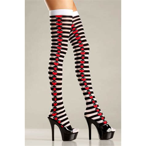 opaque striped thigh highs with suits ep products canada