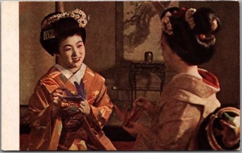 Vintage Japan Japanese Postcard Maiko Geisha Girls Kimono Kyoto Unused 600 Picclick
