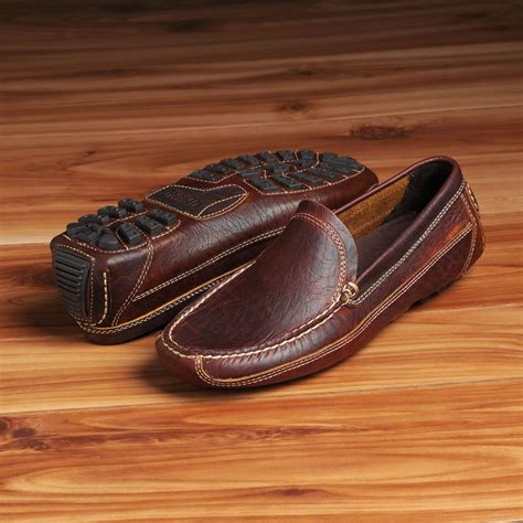 Mens Bison Leather Driving Moccasins Bison Leather Driving