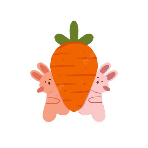 Korean Cute Bunny Hd Transparent Korean Cute Bunny With Carrot Sticker