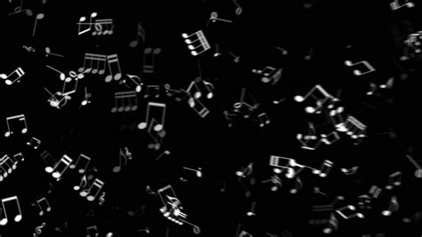 Animated Falling Black Music Notes On Transparent Background Each