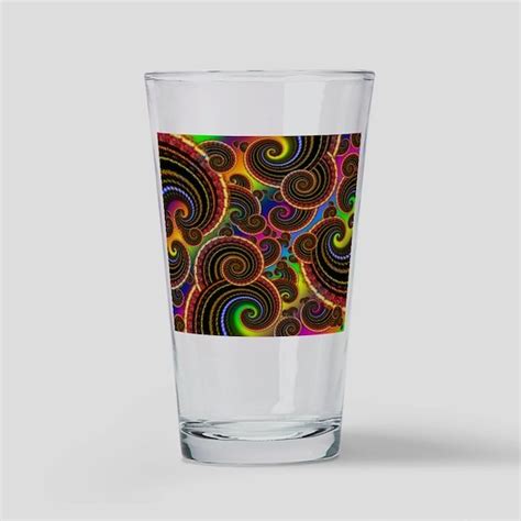 Funky Rainbow Swirl Pattern Drinking Glass By Hippytshop Cafepress