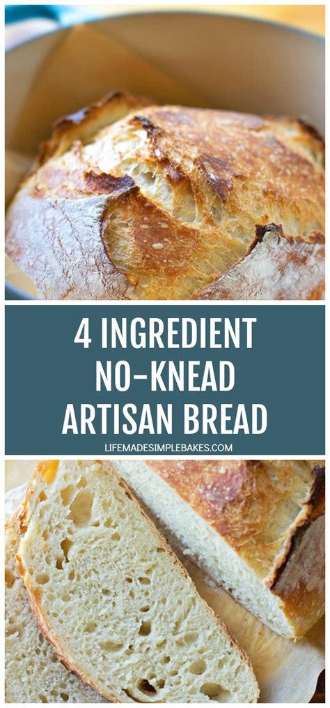 No Knead Artisan Bread Just 4 Ingredients Life Made Simple