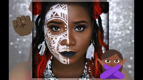 Black Panther Inspired Tribal Makeup Wakanda Forever Youtube