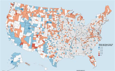 Mapping The Median Age In Every Us County