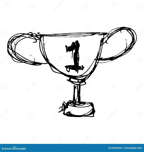 Sketch Drawing Of A Trophy Stock Illustration Image 55606554