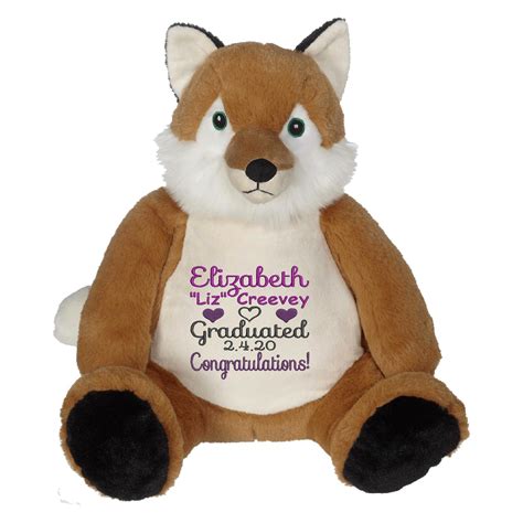 Fox Extra Large And Extra Plush Stuffie Custom Embroidered Stuffed