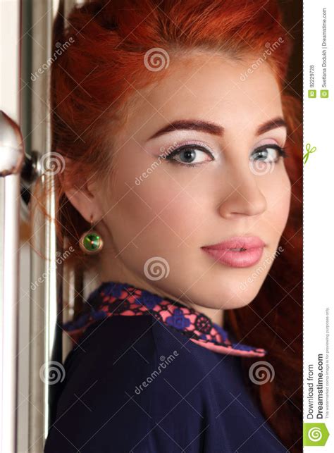 Young Woman With Beautiful Big Eyes Stock Photo Image Of Lady Figure