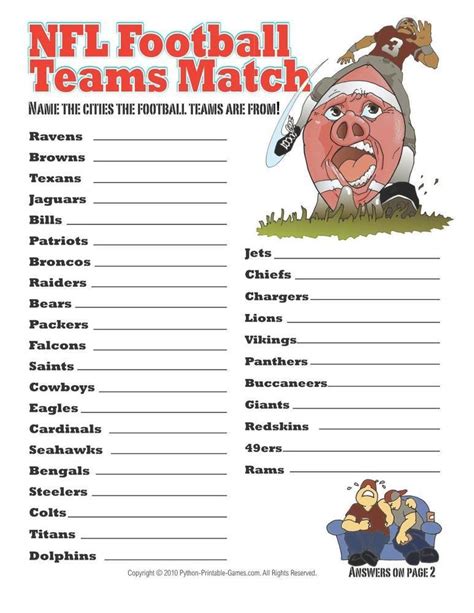 Printable Match Game Fill In The Blank Questions