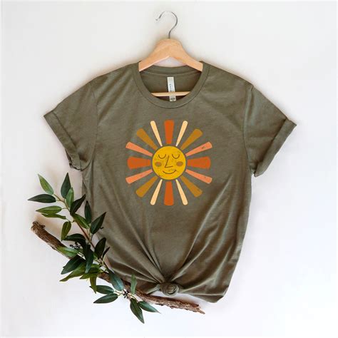 Sun T Shirt Vintage Sun Shirt Womens Graphic Tee Retro Etsy