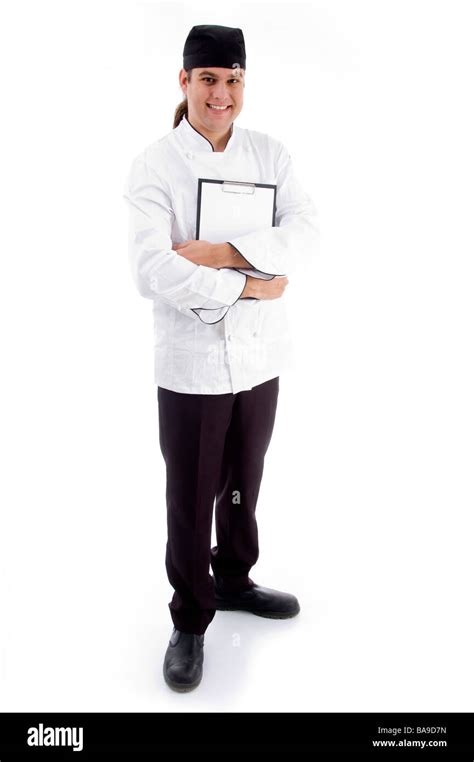 Full Body Pose Of Handsome Chef Stock Photo Alamy