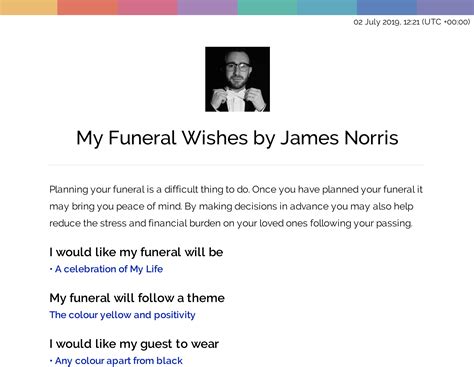 How to find someone's 'My Funeral Wishes' document - MyWishes - End of