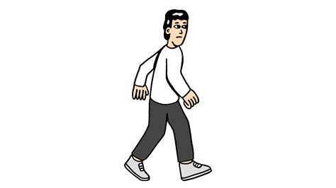 Cartoon Walking Man Gif We Are Animating A Simple Side View Walk But