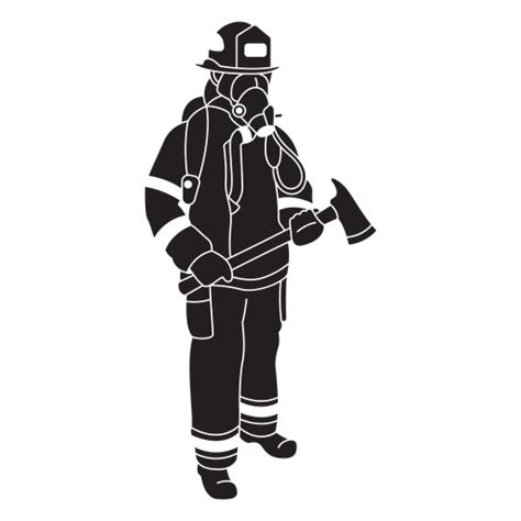 Fireman Axe Mask Flat Silhouette Transparent Png And Svg Vector File