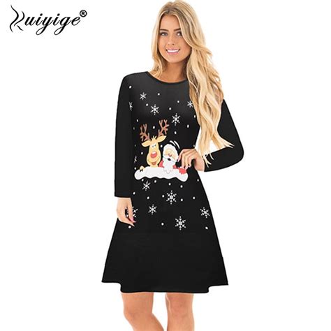 Buy Ruiyige 2018 Women Christmas Dress Cartoon Print