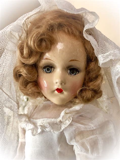 beautiful vintage madame alexander 18” victorian composition wendy bride doll 410512923627