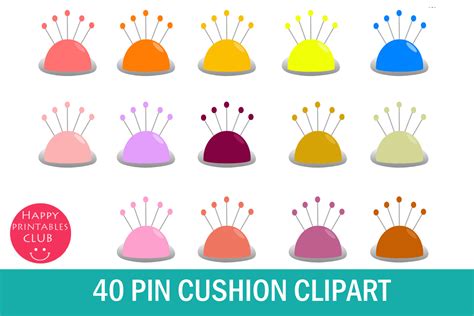 40 Pin Cushion Clipart Sewing Material Clipart Graphics