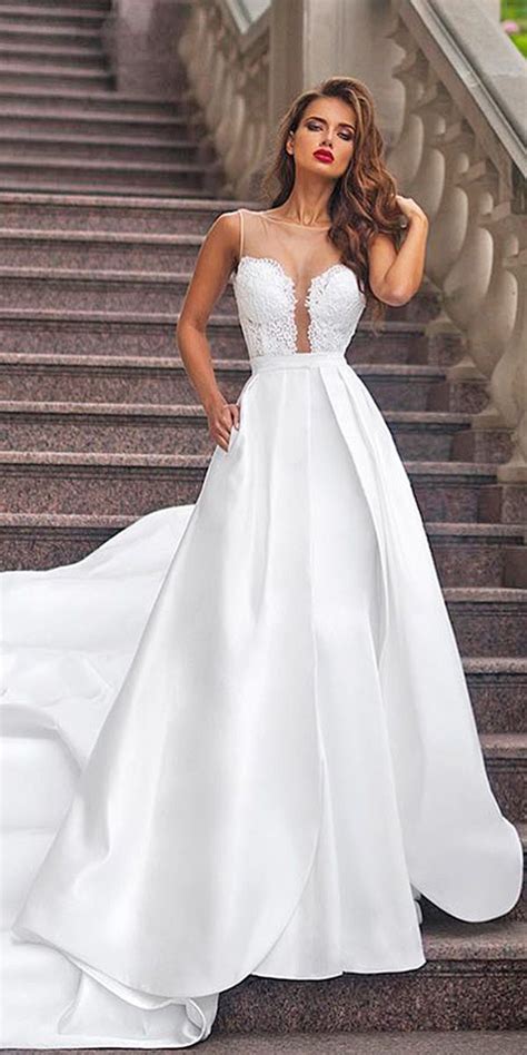 21 excellent and elegant silk wedding dresses silk wedding dresses a line deep v neckline