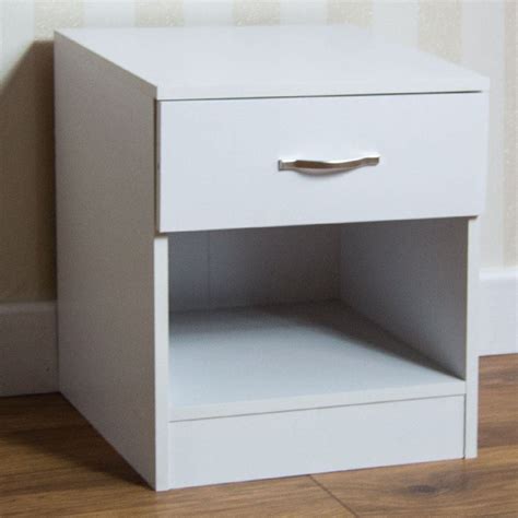 With large furniture taking up floor area in your small bedroom, one great trick for creating space and giving the room an airier look is to float some pieces on a wall. Small White Bedside Table Drawer Small Storage Unit ...