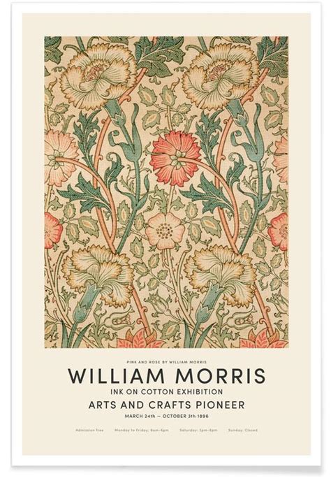 William Morris Pink And Rose Exhibition Poster Juniqe