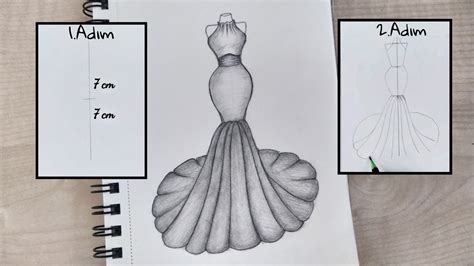 Moda Tasarım Kolay Elbise Çizimi Youtube