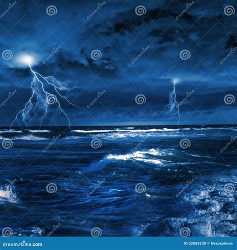 Thunderstorm In Sea Royalty Free Stock Photos Image 32884238