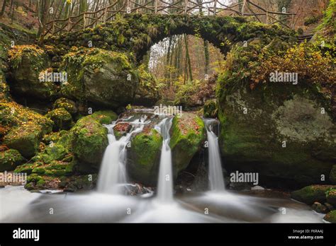 Schiessentümpel Waterfall Müllerthal Consdorf Luxembourg Stock Photo