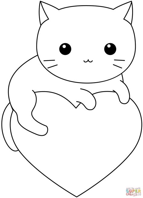 View Printable Cute Kawaii Cat Coloring Pages Images