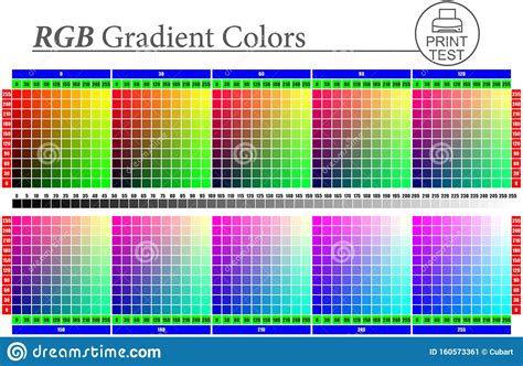 Test Pattern For Printers In Rgb Color Model Stock Vector