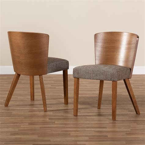 Baxton Studio Sparrow Brown Wood Modern Dining Chair Set Of 2