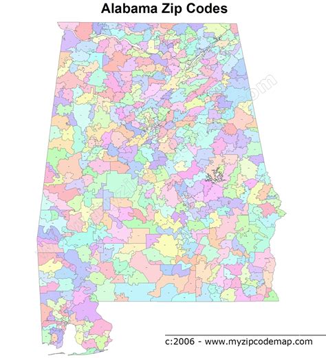 Alabama Al Zip Code Map