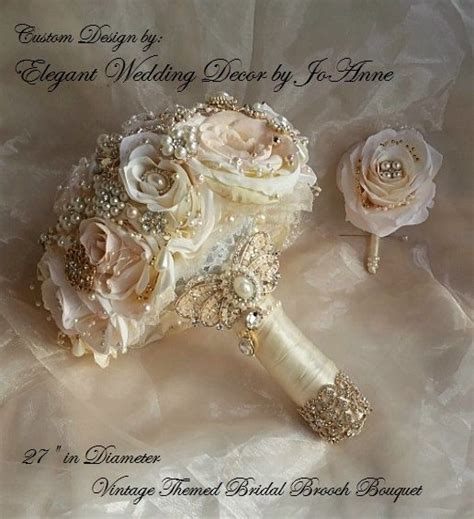 Rose Gold Bouquet Custom Rose Gold Brooch Bouquet Pink And Etsy