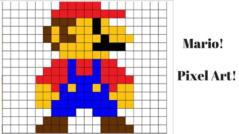 How To Draw Pixel Art Mario Youtube