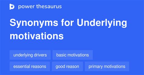 Underlying Motivations Synonyms 139 Words And Phrases For Underlying