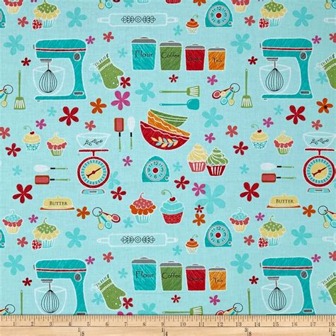 Kitchen Love Kitchen Love Turquoise From Fabricdotcom Designed By Cherry Guidry For Benartex T