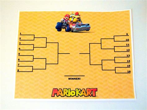Mario Kart Tournament Brackets 3 Brackets 6 Versions Each Etsy