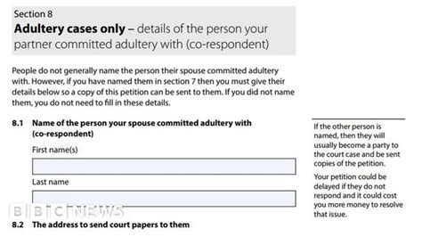 New Divorce Form Invites Name And Shame Of Adulterers Bbc News