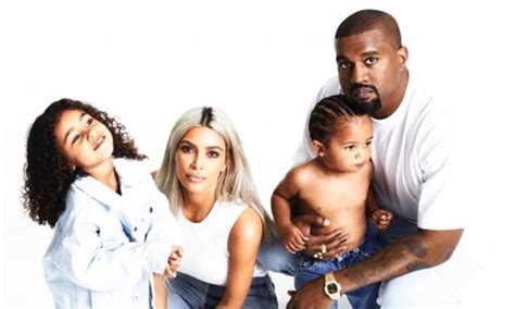 Kim Kardashian And Kanye West Pose With North And Saint Daily Mail Online