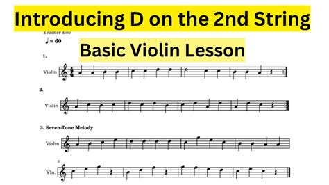 Lesson 10 Introducing D On The 2nd String Violin Lesson For Beginners Play Along