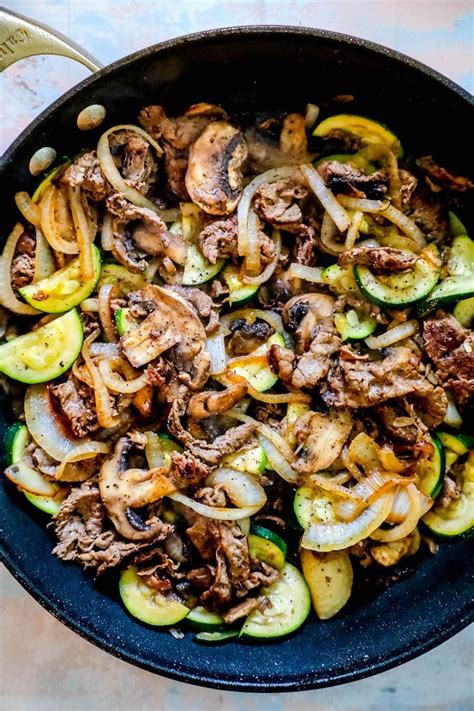 If thicker sauce is desired add in small amounts of xanthan gum. Easy Sirloin Skillet With Vegetables Recipe - Sweet Cs ...